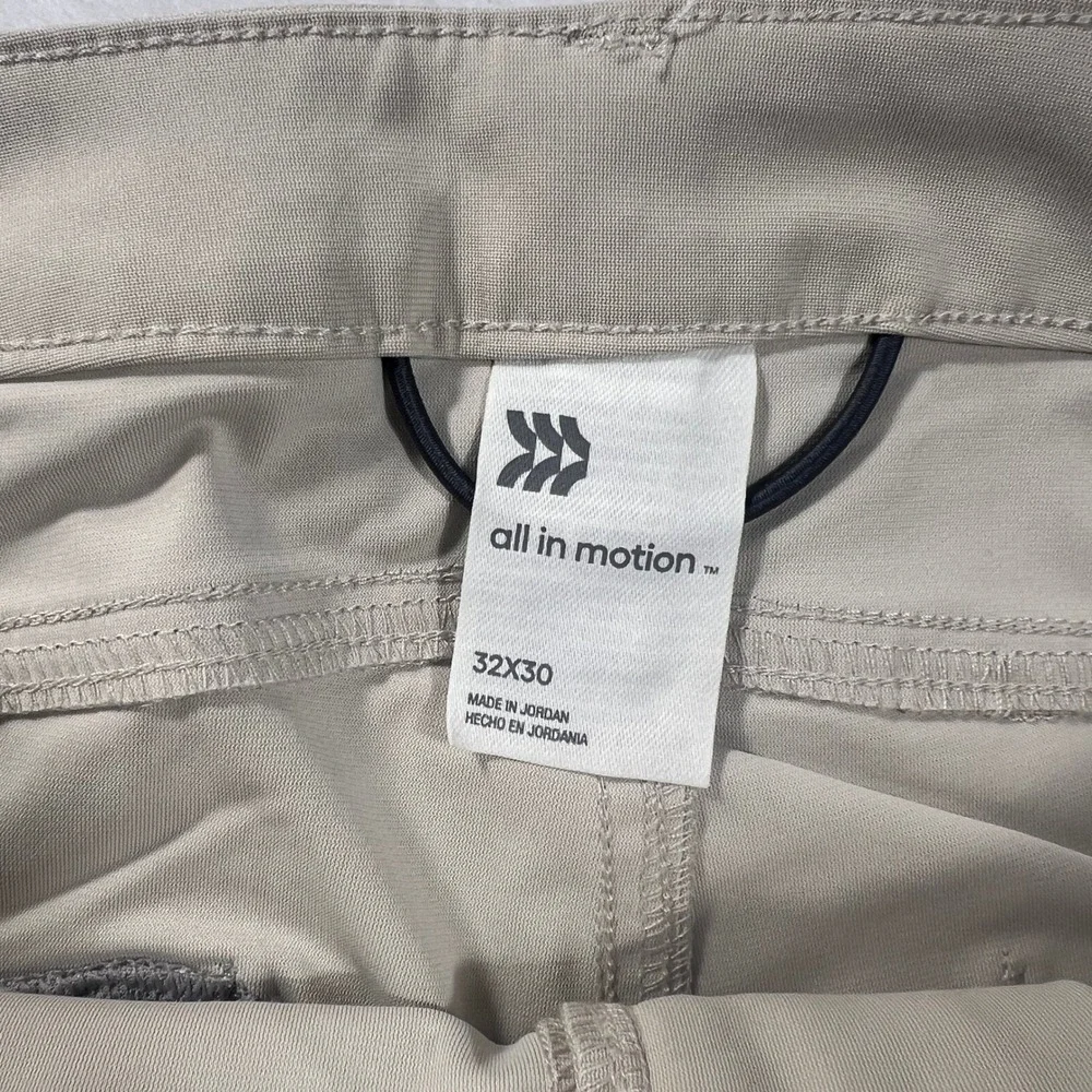 All in Motion Mens Golf Pants Stone Beige Stretch 5-Pocket 32x30 NEW